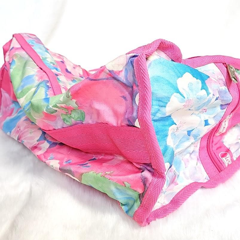 レスポートサック　美品☆ 2wayボストンバッグ 水彩画風花柄　未使用ポーチ付き