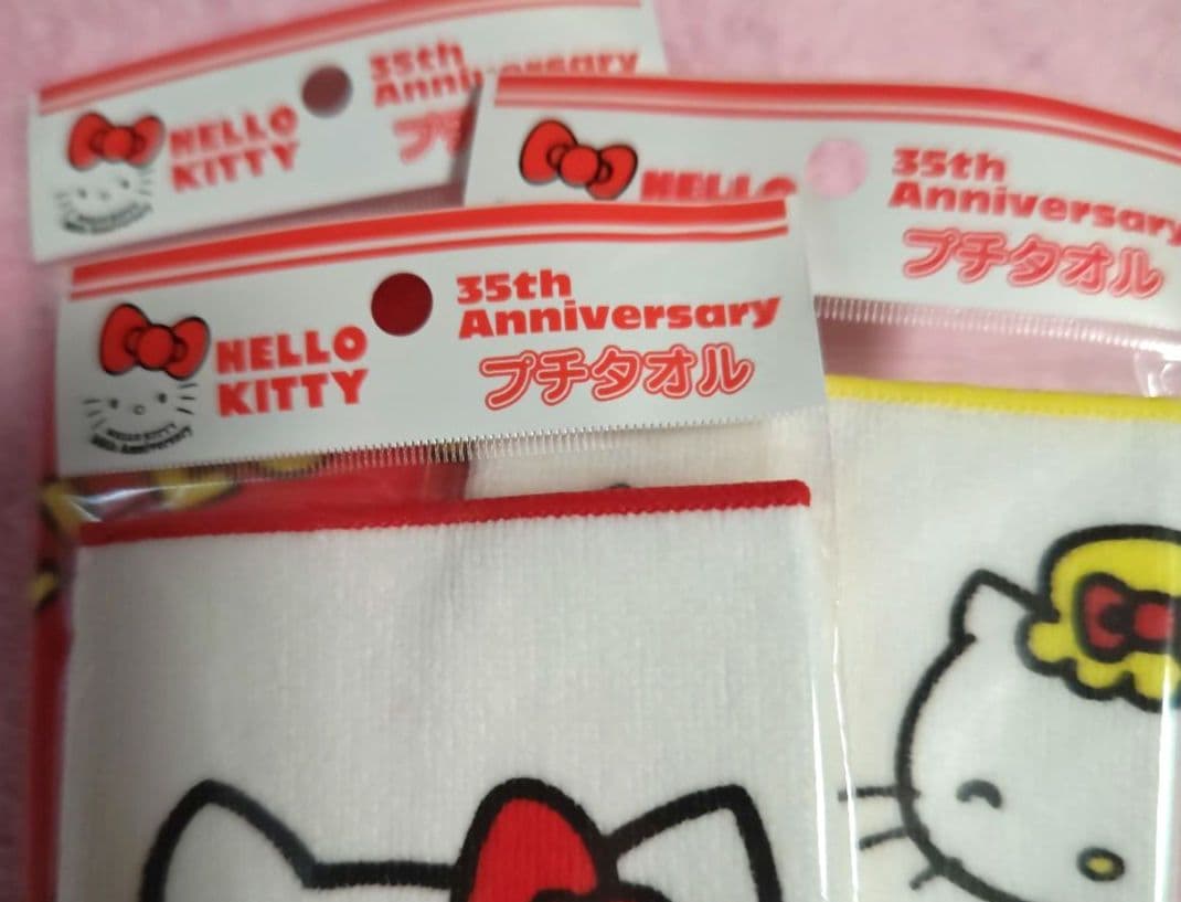 キティ 35周年限定 プチタオル 1974〜2008年 35種類 コンプリート♪