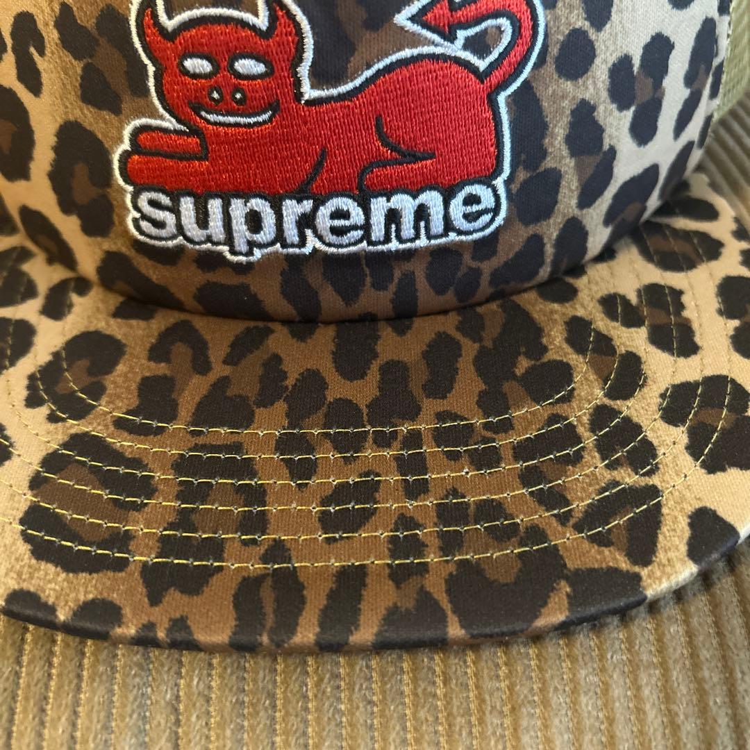 ヒョウ柄 supreme トイマシーン5パネルキャップ