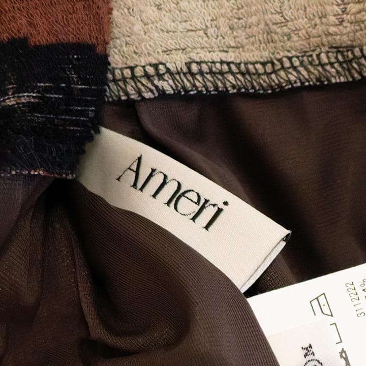【Ameri／'25年4月】GEOMETRIC COMFY PILE SKIRT