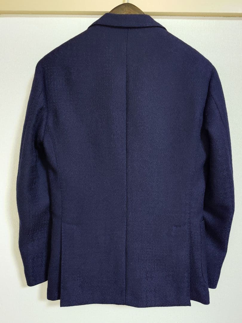 LARDINI シャドーグレンチェック ネイビージャケット 44