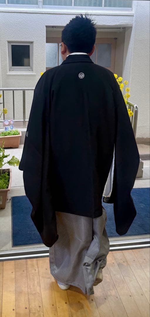 卒業式 男の子 袴 着付カンタン紋付き羽織袴セット 155-165cm[160]