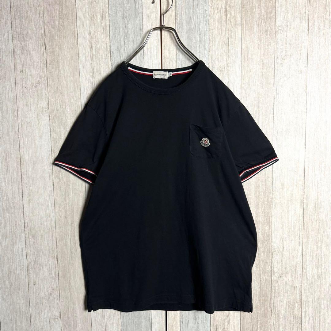 3816【QR鑑定済・XL・美品】モンクレール リンガー＆ワッペンロゴ Tシャツ