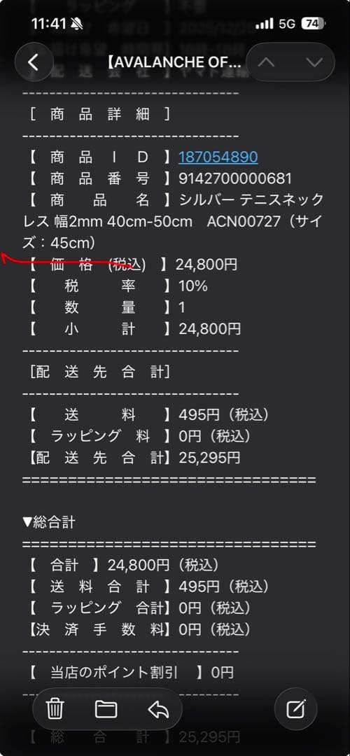⭐️最終値下げ⭐️AVALANCHE シルバー925 テニスチェーン ネックレス