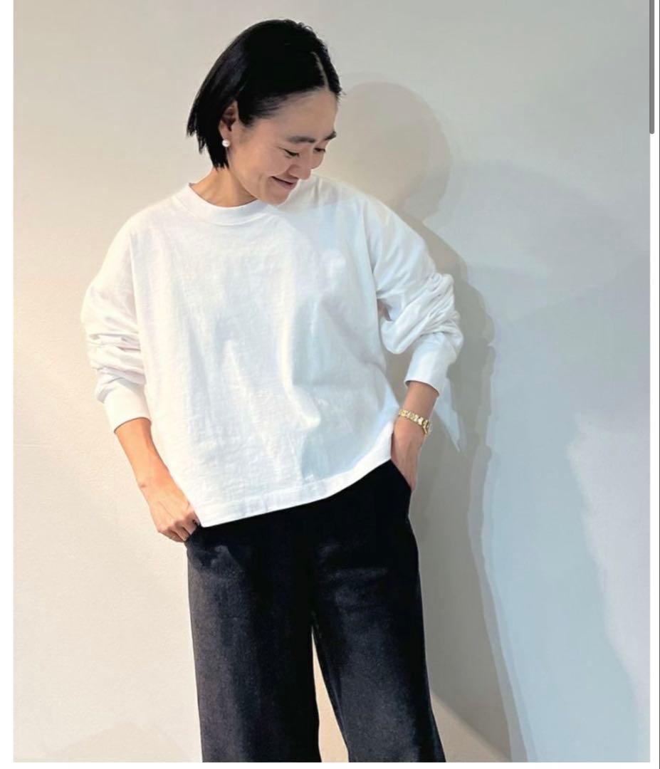 COUDRE ホワイト ビックロンT長袖 Tシャツ 金子綾クードル