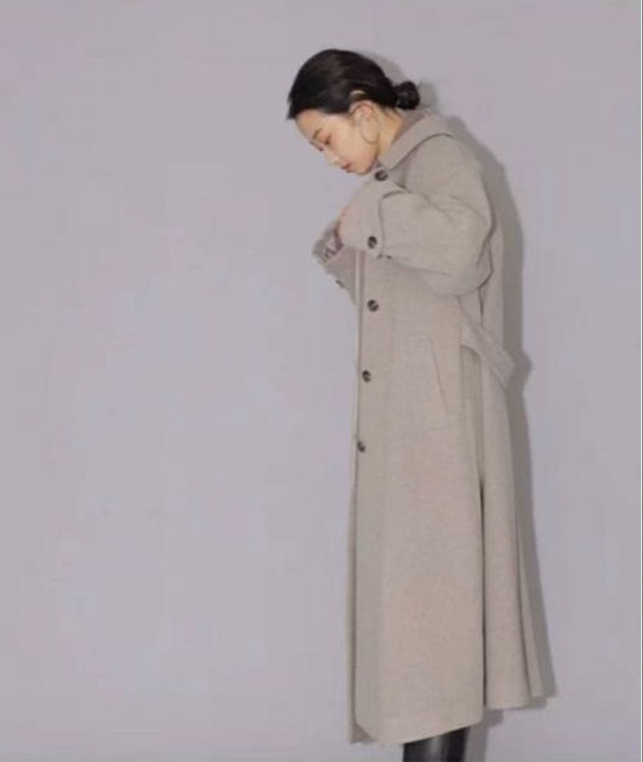 新品☆ナチュラルビューティーAラインロングコートMベージュ