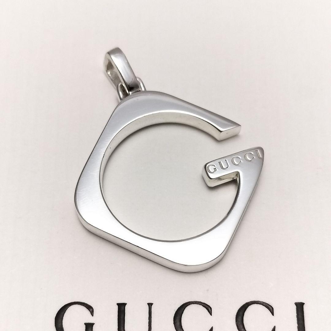 グッチ ネックレス トップ ロゴ G プレートシルバー 925