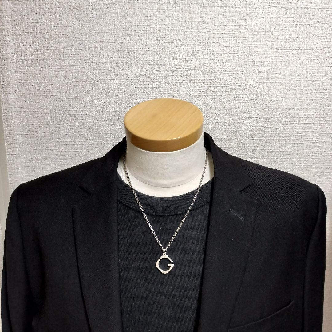 グッチ ネックレス トップ ロゴ G プレートシルバー 925