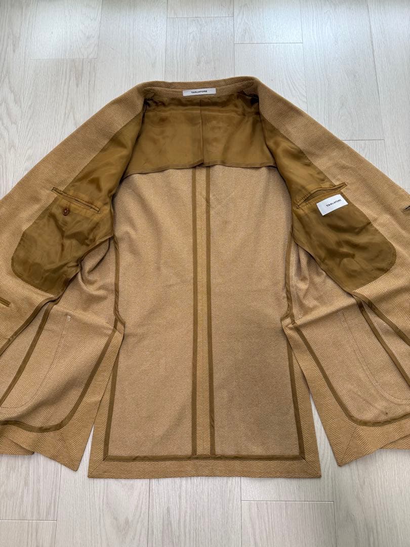 未使用 TAGLIATORE ヘリンボーンコットンジャケット 50 ベージュ