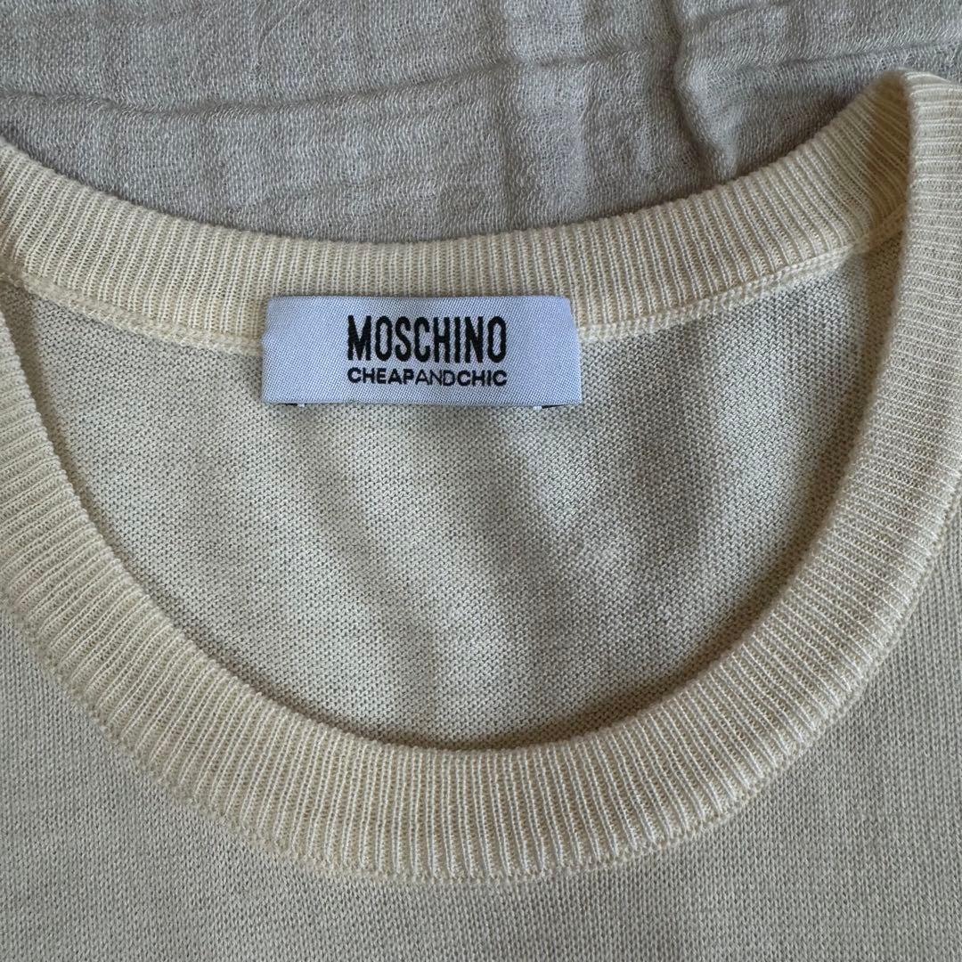 MOSCHINO モスキーノ　ウールニット　ワンピース　バイカラー