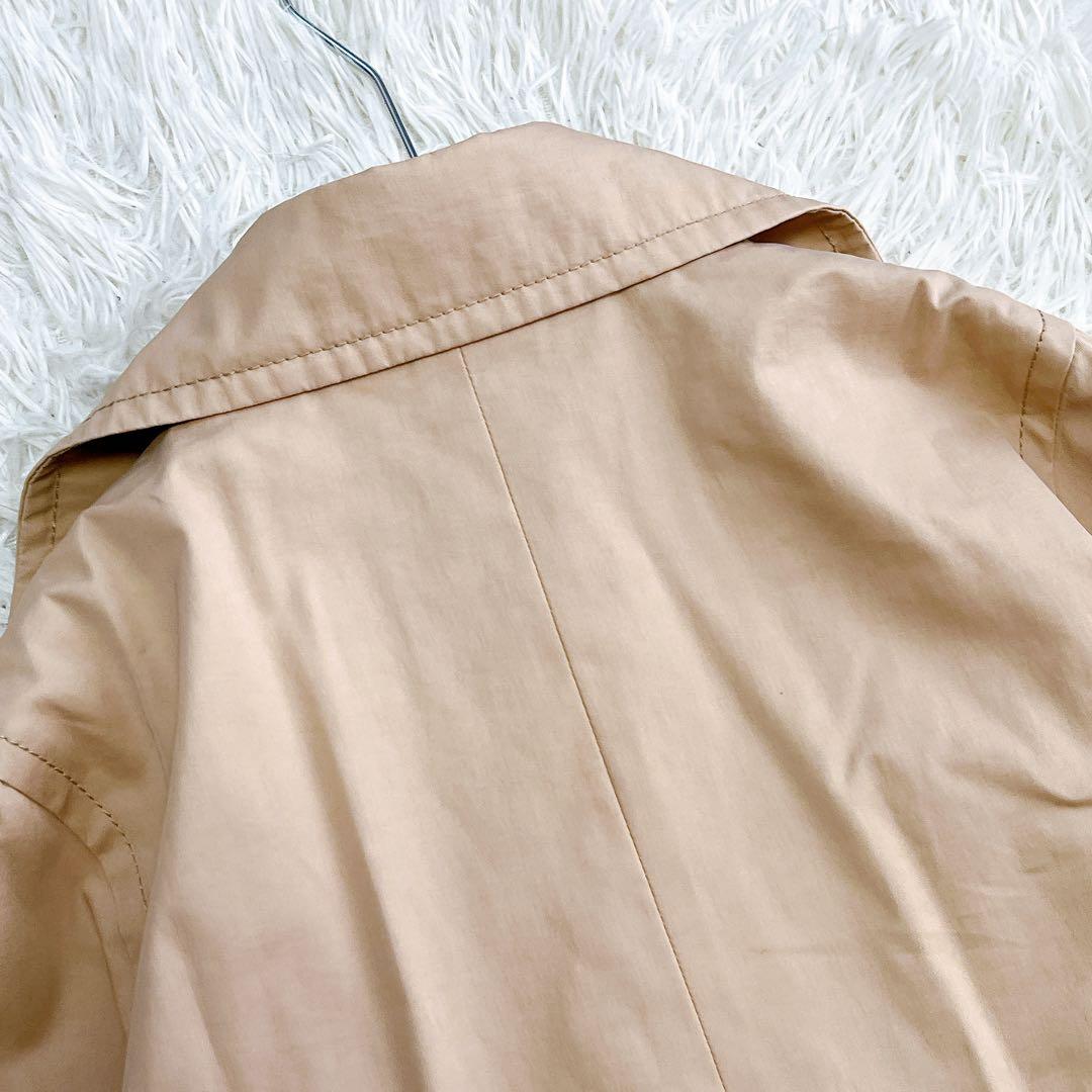 【美品】マックスマーラ ロングトレンチコート 大きいサイズ XL ダブル ベルト
