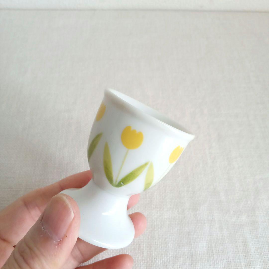 hoho　陶器エッグスタンド 2個セットZ／ひよこ 刺繍クロス