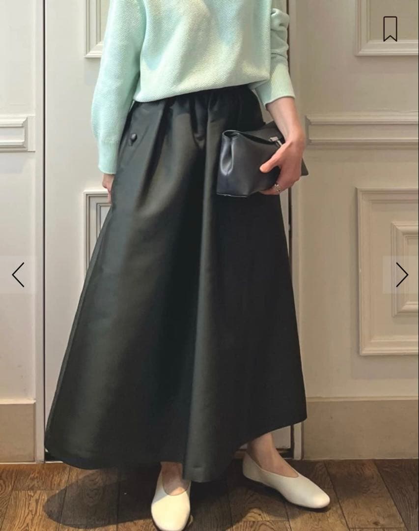 昨年美品トゥモローランド⭐︎デプレ⭐︎シルクポリエステルツイルギャザーロングスカート