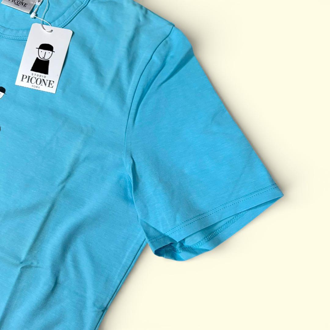 極美品 【ピッコーネ】《40》 Tシャツ カットソー 半袖 ライトブルー