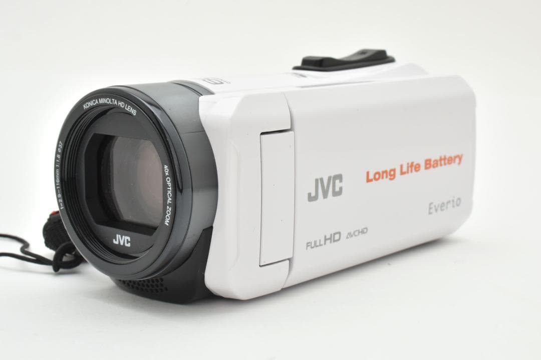 JVC Everio ビデオカメラ ホワイト フルHD録画対応 60倍ズーム