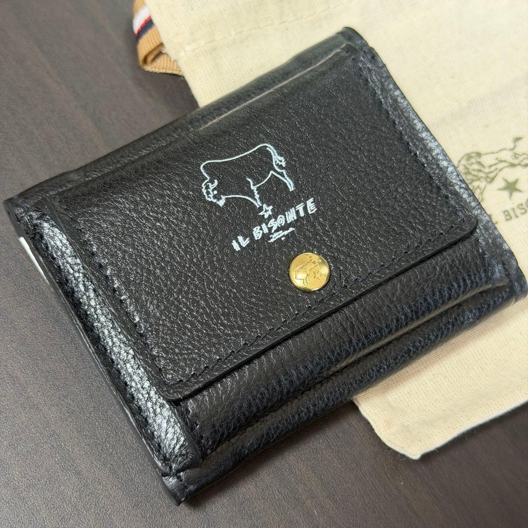 【新品未使用】イルビゾンテ 三つ折り財布 コンパクト財布 ブラック