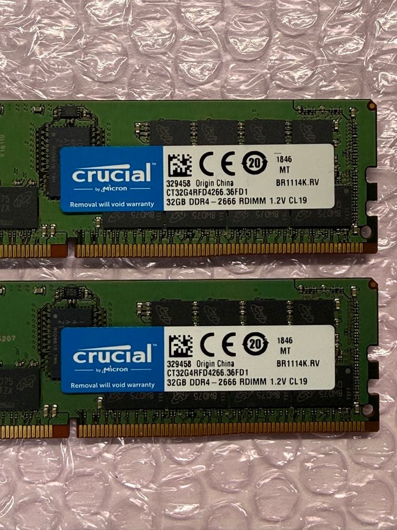 Crucial 32GB DDR4-2666 メモリ 2枚セット、合計64GB