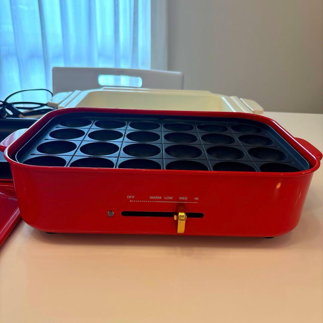 【超美品‼️】BRUNO レッド たこ焼き用・お鍋用・ホットプレート用