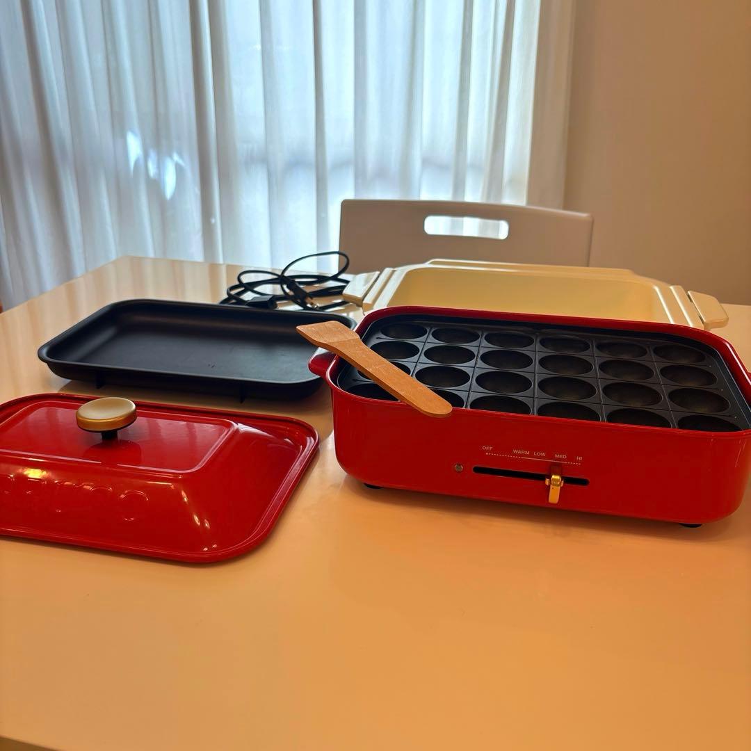 【超美品‼️】BRUNO レッド たこ焼き用・お鍋用・ホットプレート用
