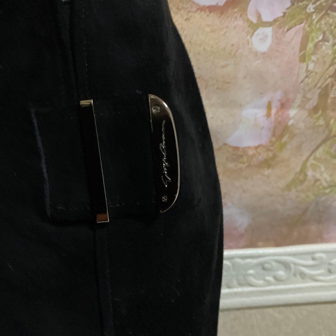 giorgio armani 黒 ヌバックロングブーツ ジッパー付き