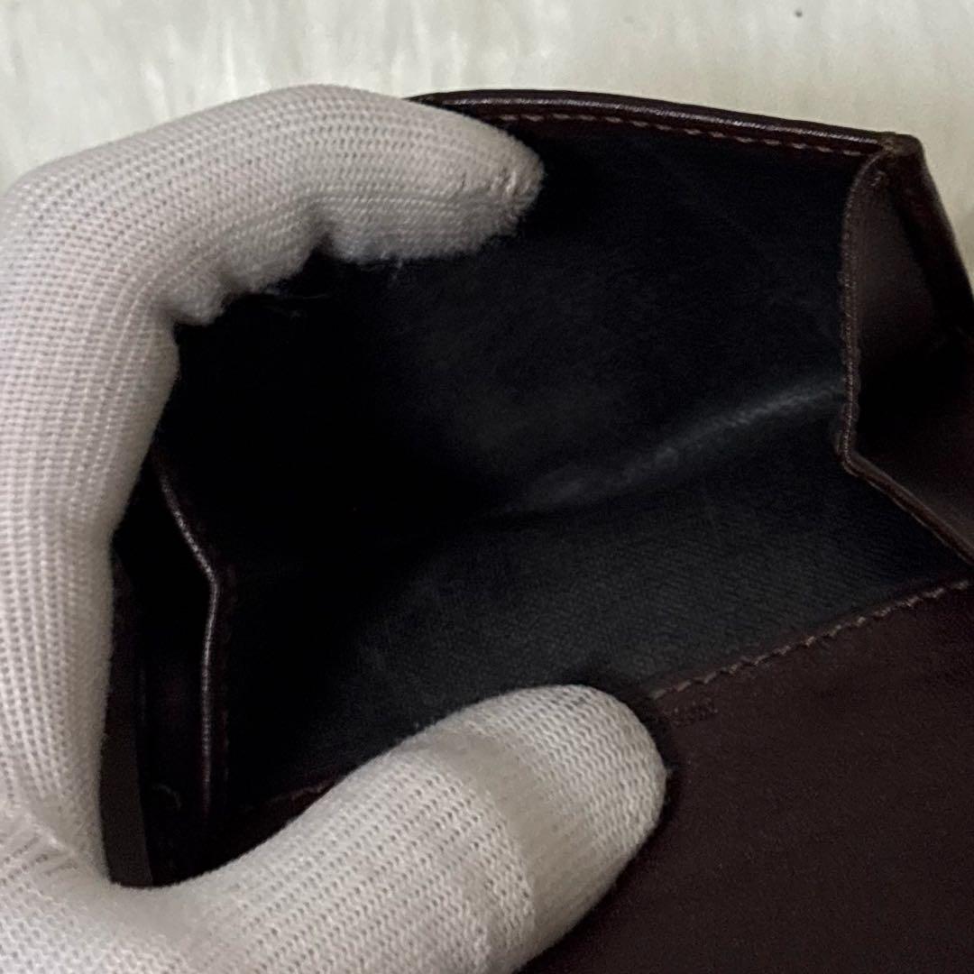 【極美品】BURBERRY レザー 2つ折り財布 ノバチェック ゴールド金具