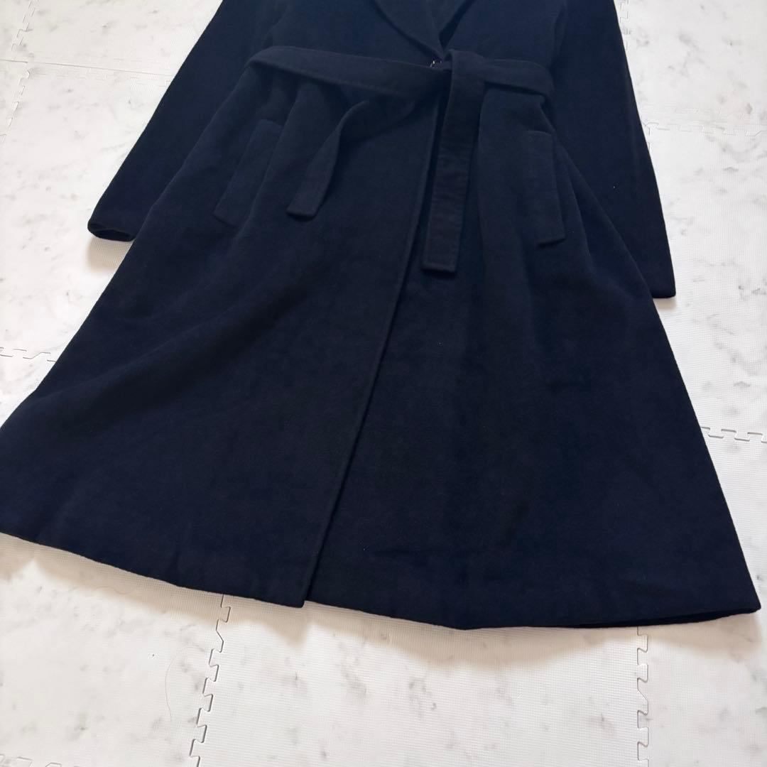 GIVENCHY 高級素材混紡 ベルテッド ロングコート ブラック 40 L相当