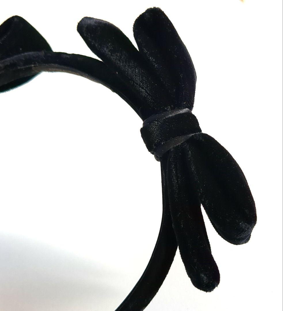アレクサンドルドゥパリ*リボン　ベロア　カチューシャ*黒