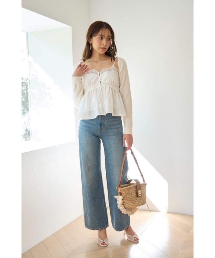 SNIDEL ボレロ×レースキャミセットアップ