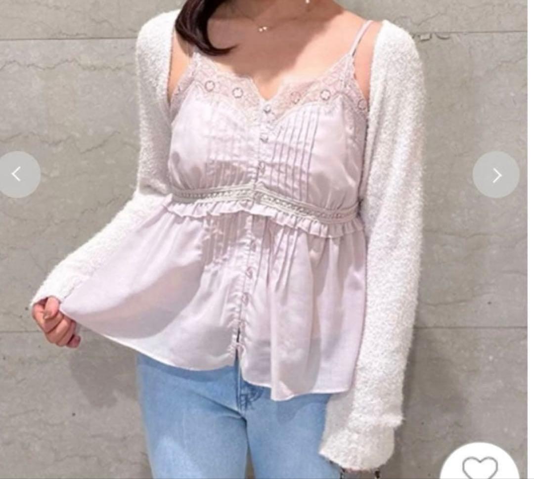 SNIDEL ボレロ×レースキャミセットアップ