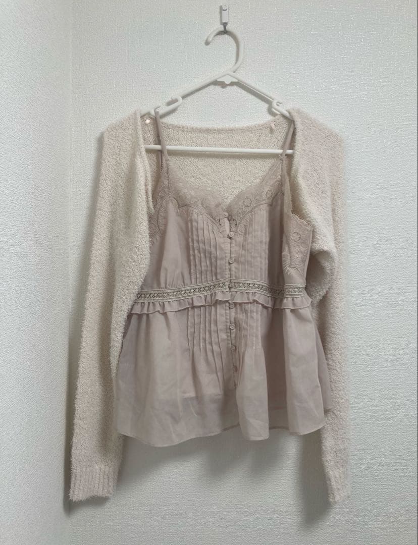 SNIDEL ボレロ×レースキャミセットアップ