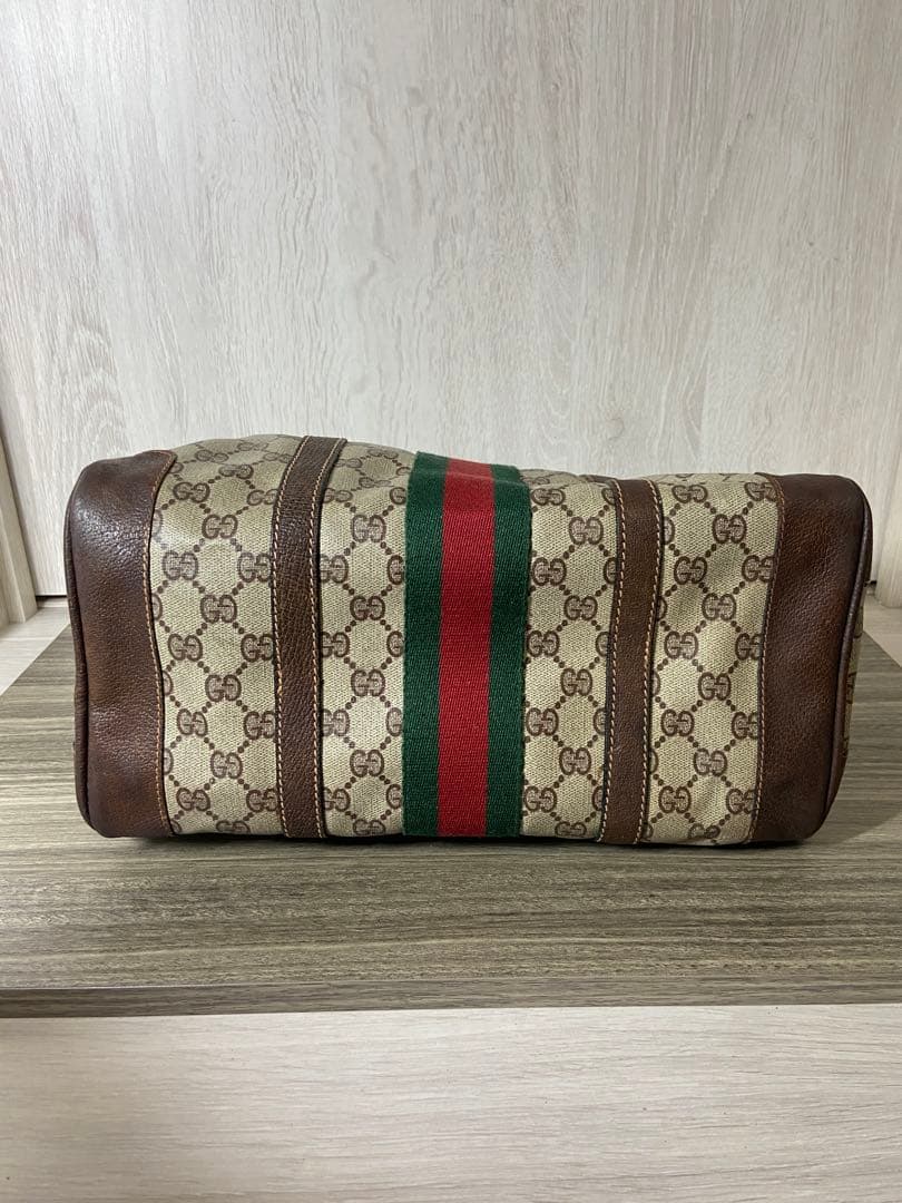 GUCCI ボストンバッグ　シェリーライン　GG スプリーム　レザー