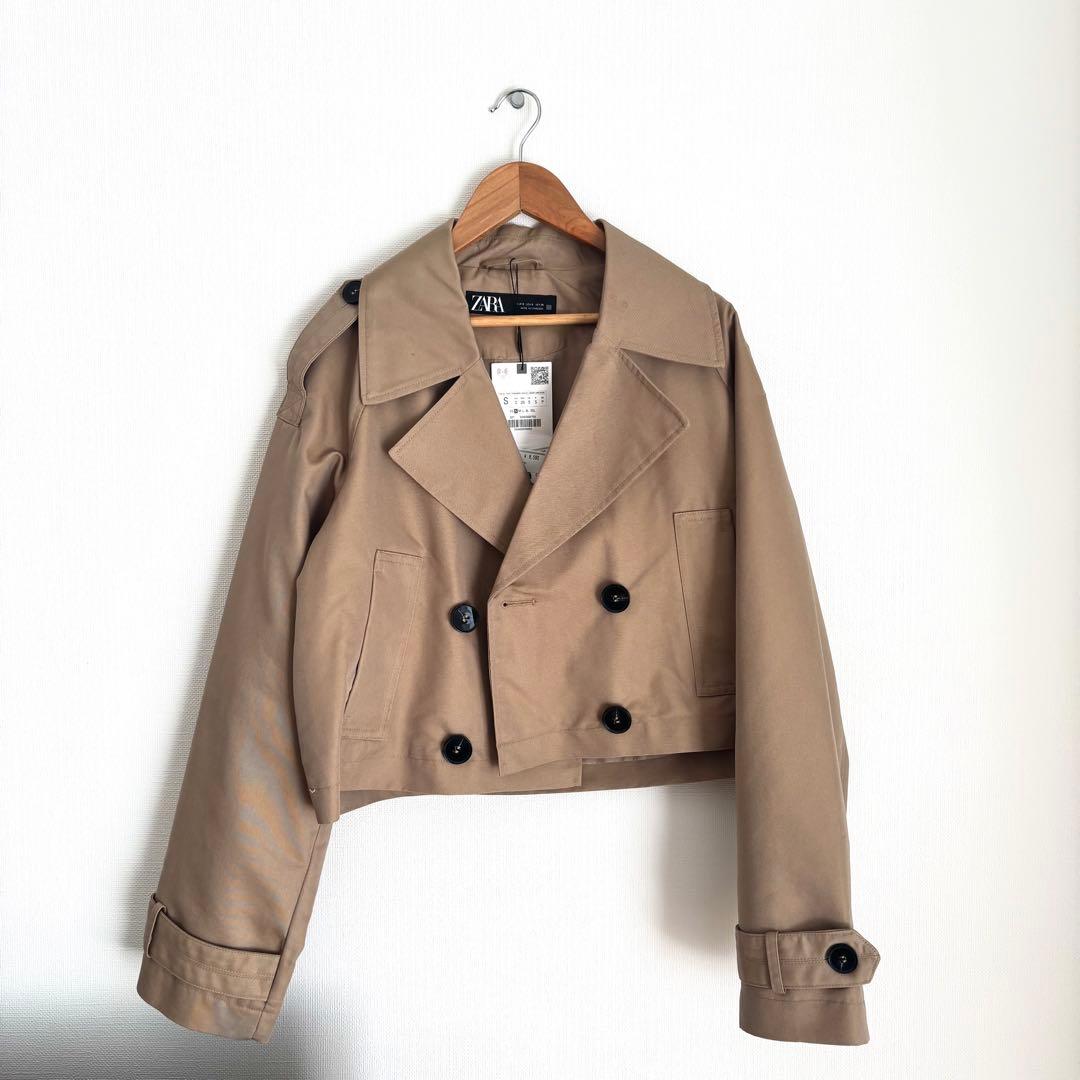 ZARA タグ付き 新品未使用 クロップドトレンチコート ベージュ