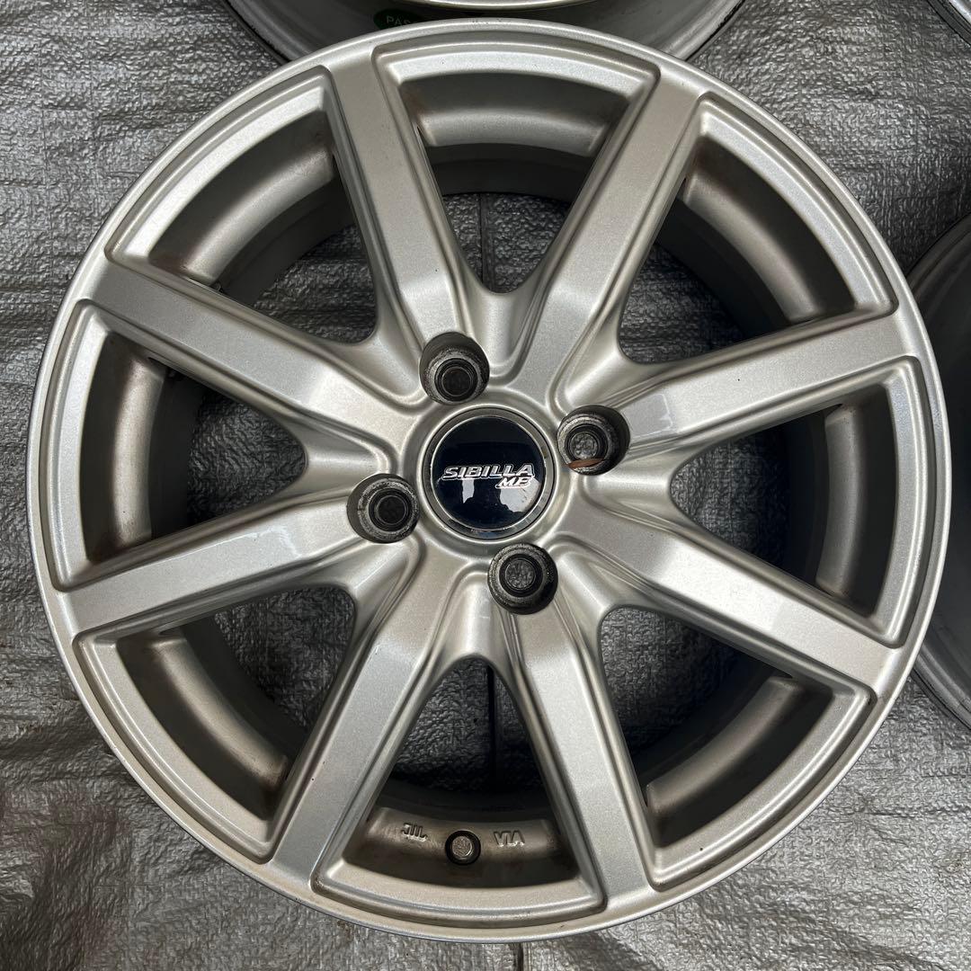 国産車 6.0J15 4/100 +43 アルミホイール 15インチ シルバー