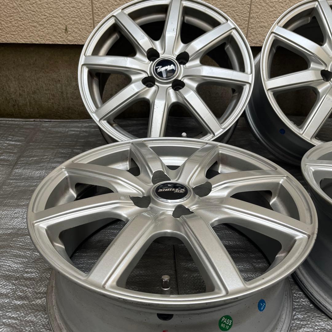 国産車 6.0J15 4/100 +43 アルミホイール 15インチ シルバー