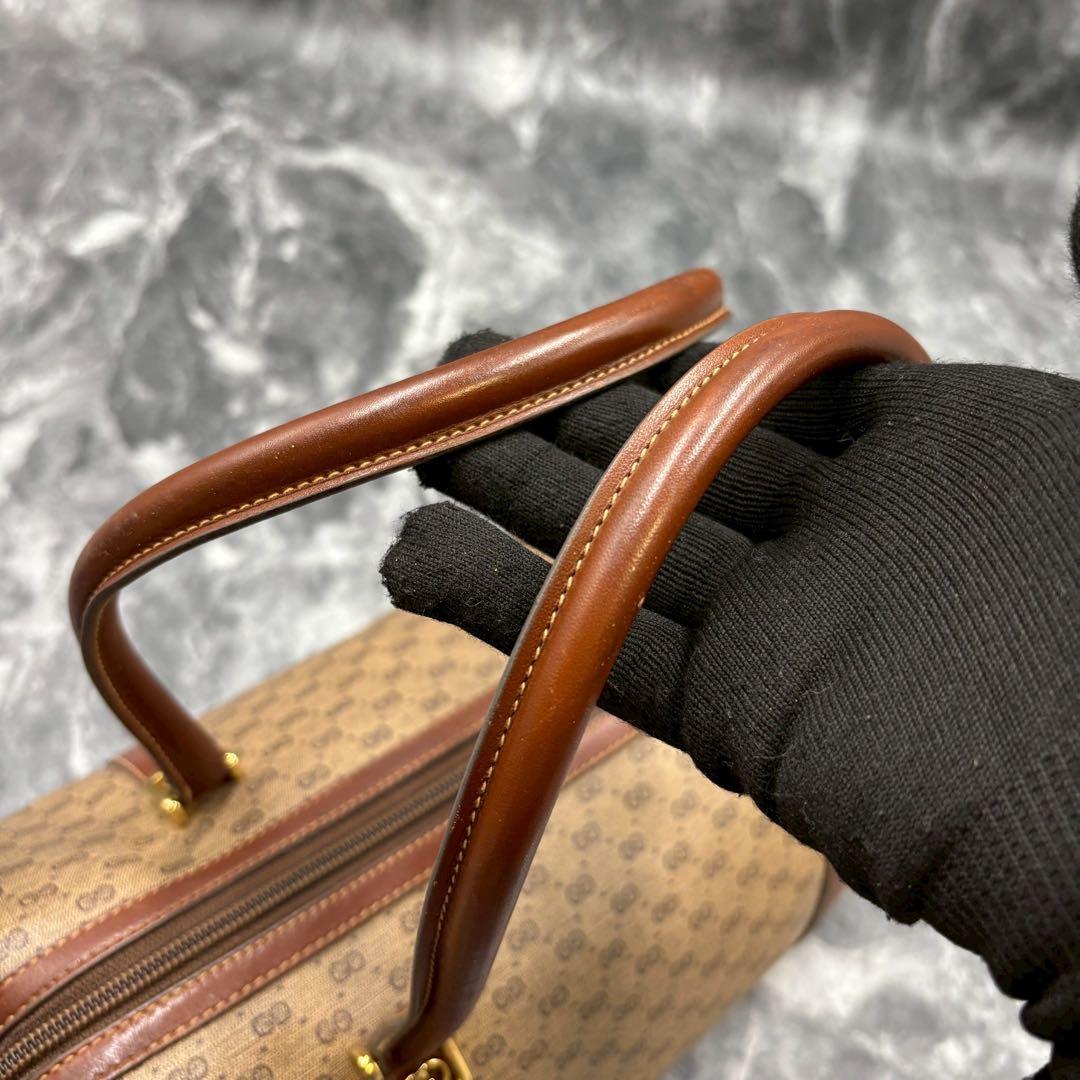 ✨美品✨GUCCI GG ボストンバッグ ブラウン レザー ロゴ ゴールド金具