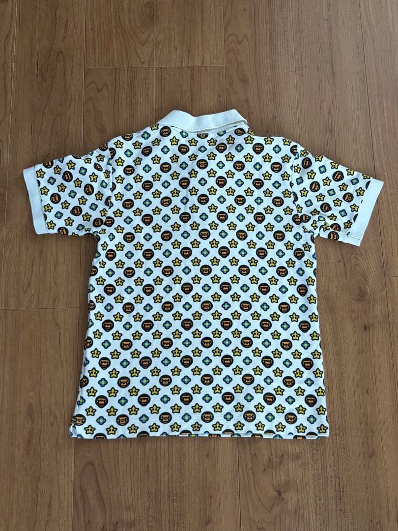 A BATHING APE 半袖柄ポロシャツ Sサイズ エイプ
