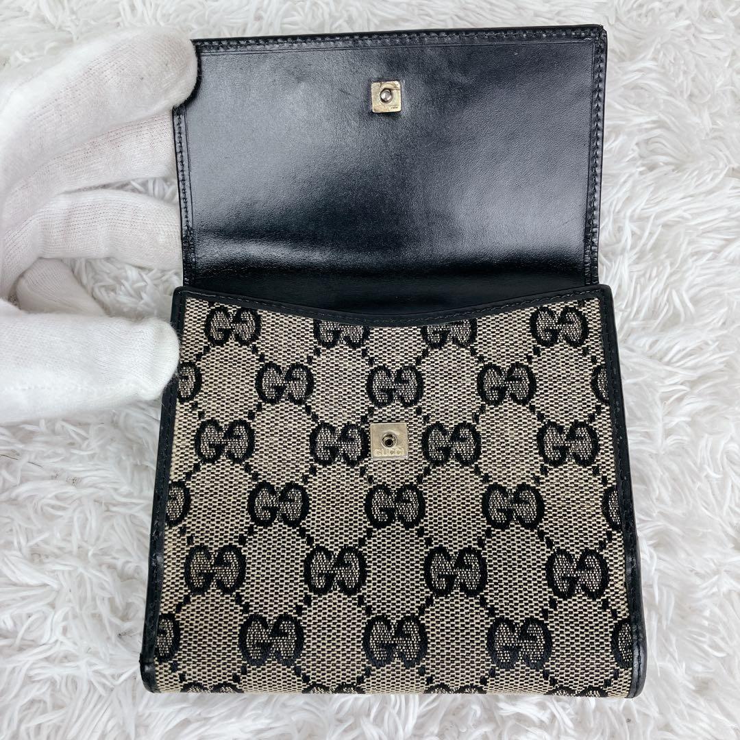 激レア✨プラダ　折り財布　GGキャンバス　 レザー　本革　黒　ブラック　ベージュ