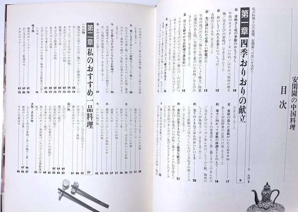 絶版 初版本 安閑園の中国料理 辛永清 レシピ本