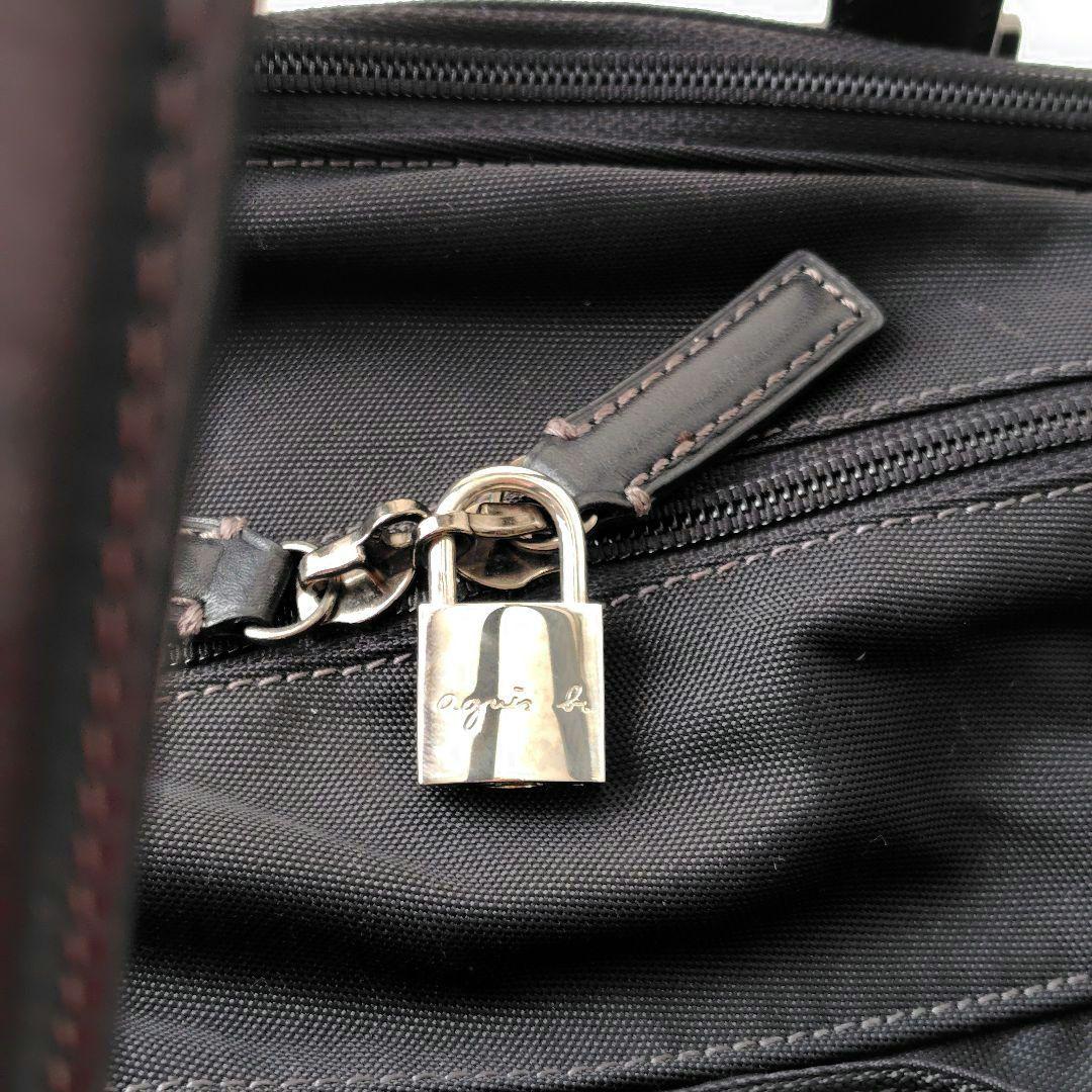 美品✨️agnes b.VOYAGE　ボストンバッグ　2way　鍵付き　ブラック