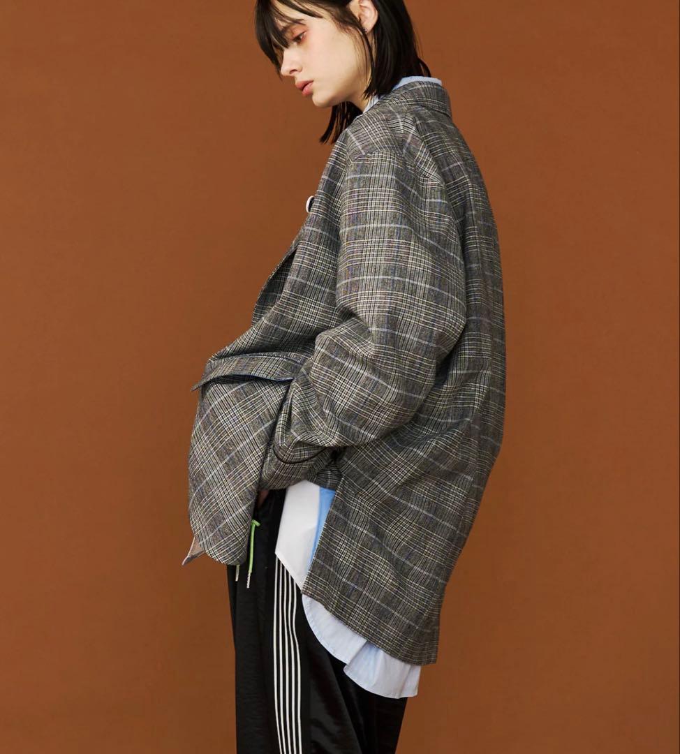 【See Sew】GRUNGE CHECK TAILORED JACKET