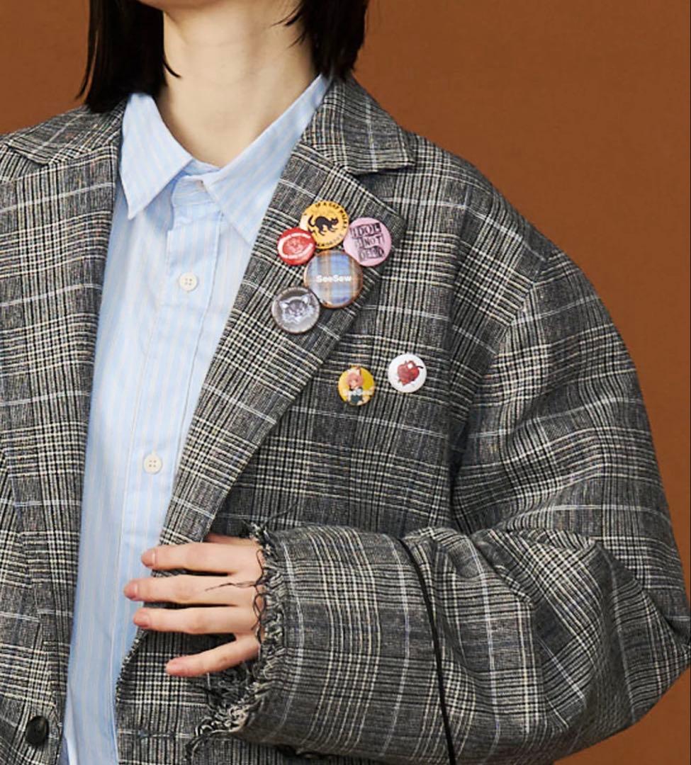 【See Sew】GRUNGE CHECK TAILORED JACKET