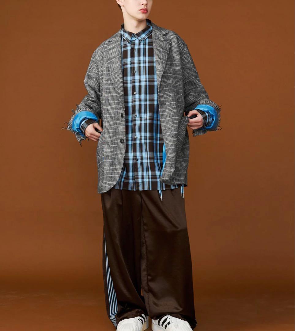 【See Sew】GRUNGE CHECK TAILORED JACKET