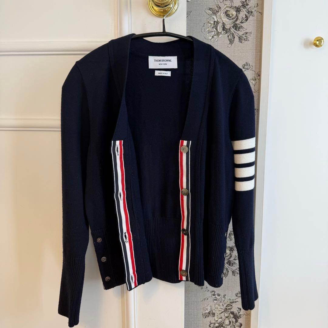 THOM BROWNE ネイビー カーディガン 0