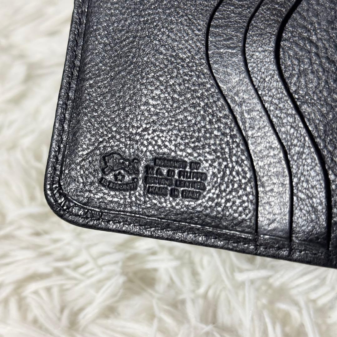 未使用✨IL BISONTE イルビゾンテ　レザー　二つ折り財布　ブラック