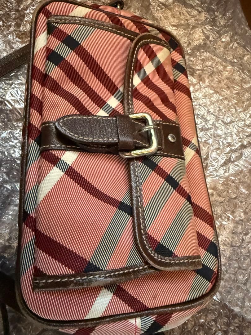 希少‼️Burberry ピンク系 チェック柄 ボディバッグ
