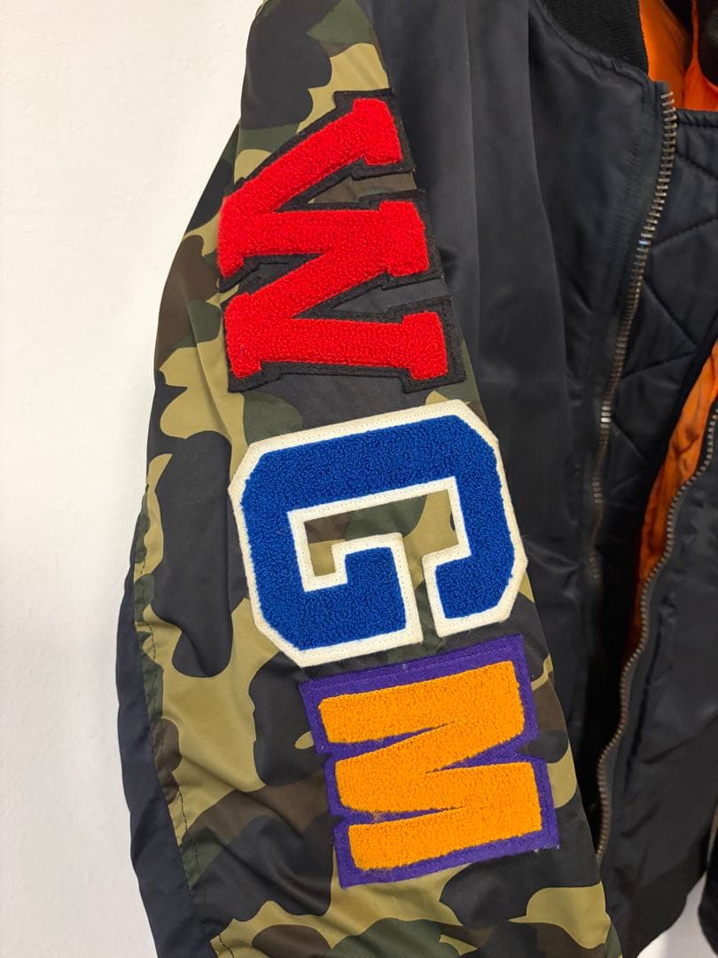 【レアモデル】A Bathing Ape シャーク MA-1ジャケット ブラック