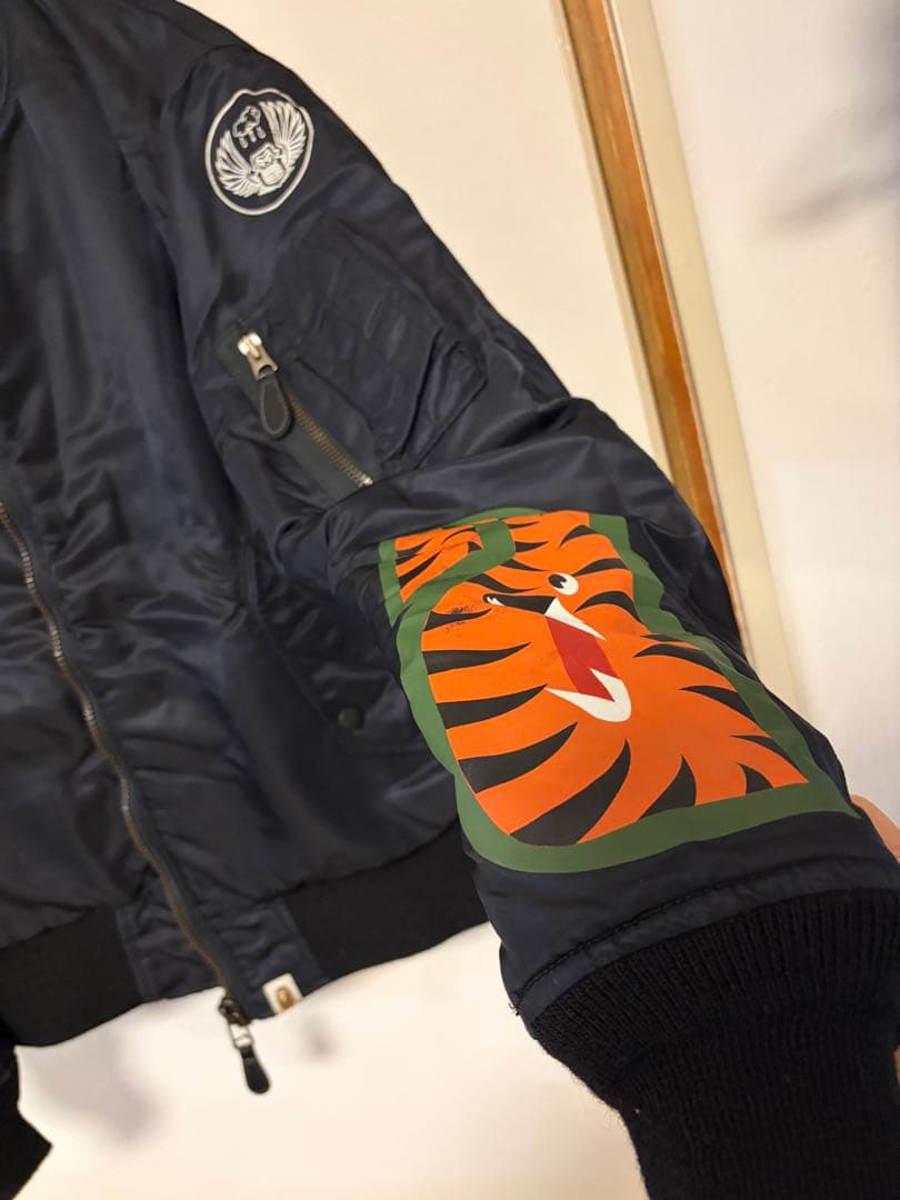【レアモデル】A Bathing Ape シャーク MA-1ジャケット ブラック