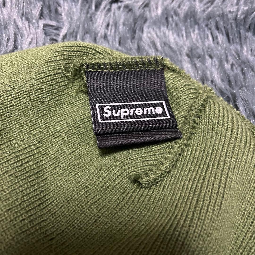 【即完売品】Supreme オリーブグリーン ビーニー ニット帽 ニューエラ