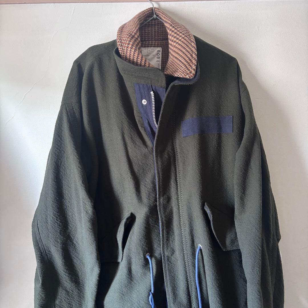 古着 sacai サカイ 再構築 ウール モッズコート 3ドッキング　トレンチ