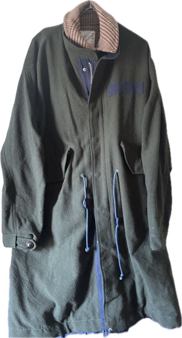 古着 sacai サカイ 再構築 ウール モッズコート 3ドッキング　トレンチ
